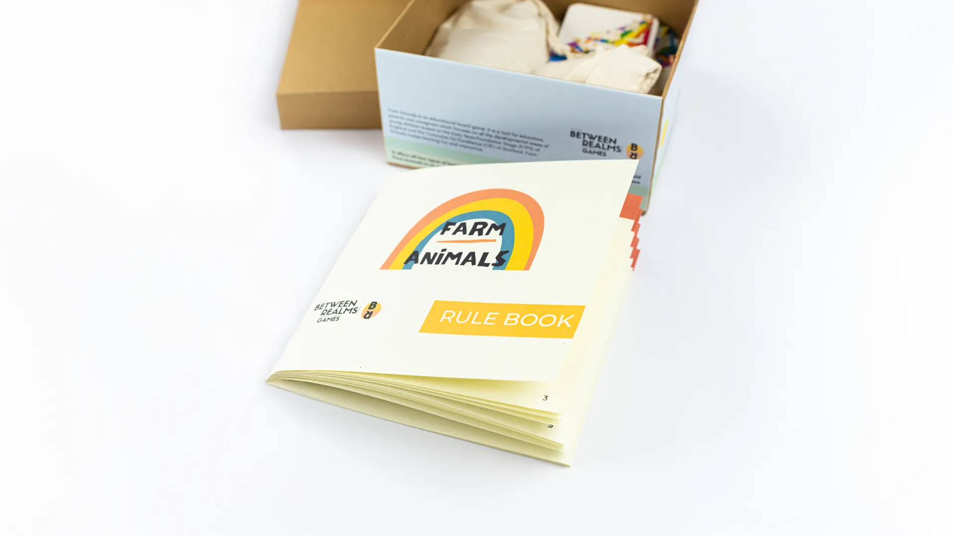early years educational board game farm animals overhead shot of the box showing the rule book image